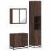 Set de muebles baño 3 pzas madera contrachapada roble marrón