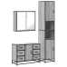 Set de muebles de baño 3 pzas madera contrachapada gris sonoma