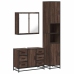 Set de muebles baño 3 pzas madera contrachapada roble marrón