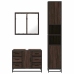 Set de muebles baño 3 pzas madera contrachapada roble marrón