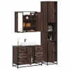 Set de muebles baño 3 pzas madera contrachapada roble marrón