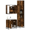 Set de muebles baño 3 pzas madera contrachapada roble ahumado