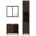 Set de muebles baño 3 pzas madera contrachapada roble marrón