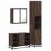 Set de muebles baño 3 pzas madera contrachapada roble marrón