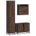 Set de muebles baño 3 pzas madera contrachapada roble marrón