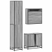 Set de muebles de baño 3 pzas madera contrachapada gris sonoma