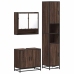 Set de muebles baño 3 pzas madera contrachapada roble marrón