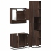 Set de muebles baño 3 pzas madera contrachapada roble marrón