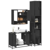 Juego de muebles de baño 3 pzas madera contrachapada negro