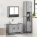 Set de muebles de baño 3 pzas madera contrachapada gris sonoma