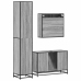 Set de muebles de baño 3 pzas madera contrachapada gris sonoma