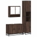 Set de muebles baño 3 pzas madera contrachapada roble marrón