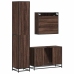 Set de muebles baño 3 pzas madera contrachapada roble marrón