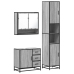 Set de muebles de baño 3 pzas madera contrachapada gris sonoma