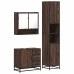 Set de muebles baño 3 pzas madera contrachapada roble marrón