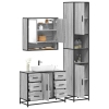 Set de muebles de baño 3 pzas madera contrachapada gris sonoma