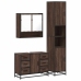 Set de muebles baño 3 pzas madera contrachapada roble marrón