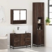 Set de muebles baño 3 pzas madera contrachapada roble marrón