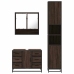 Set de muebles baño 3 pzas madera contrachapada roble marrón