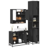 Juego de muebles de baño 3 pzas madera contrachapada negro