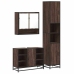 Set de muebles baño 3 pzas madera contrachapada roble marrón