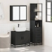 Juego de muebles de baño 3 pzas madera contrachapada negro