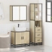 Set de muebles de baño 3 pzas madera contrachapada roble Sonoma