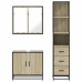 Set de muebles de baño 3 pzas madera contrachapada roble Sonoma