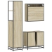 Set de muebles de baño 3 pzas madera contrachapada roble Sonoma