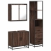 Set de muebles baño 3 pzas madera contrachapada roble marrón