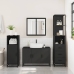 Juego de muebles de baño 3 pzas madera contrachapada negro