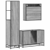 Set de muebles de baño 3 pzas madera contrachapada gris sonoma