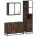 Set de muebles baño 3 pzas madera contrachapada roble marrón