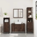 Set de muebles baño 3 pzas madera contrachapada roble marrón