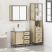 Set de muebles de baño 3 pzas madera contrachapada roble Sonoma