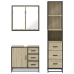 Set de muebles de baño 3 pzas madera contrachapada roble Sonoma