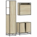 Set de muebles de baño 3 pzas madera contrachapada roble Sonoma