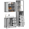 Set de muebles de baño 3 pzas madera contrachapada gris sonoma