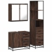 Set de muebles baño 3 pzas madera contrachapada roble marrón