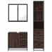 Set de muebles baño 3 pzas madera contrachapada roble marrón