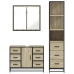 Set de muebles de baño 3 pzas madera contrachapada roble Sonoma