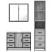 Set de muebles de baño 3 pzas madera contrachapada gris sonoma