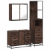 Set de muebles baño 3 pzas madera contrachapada roble marrón