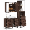 Set de muebles baño 3 pzas madera contrachapada roble marrón