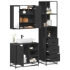 Juego de muebles de baño 3 pzas madera contrachapada negro