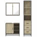 Set de muebles de baño 3 pzas madera contrachapada roble Sonoma