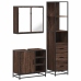 Set de muebles baño 3 pzas madera contrachapada roble marrón