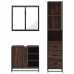 Set de muebles baño 3 pzas madera contrachapada roble marrón