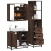 Set de muebles baño 3 pzas madera contrachapada roble marrón