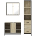 Set de muebles de baño 3 pzas madera contrachapada roble Sonoma